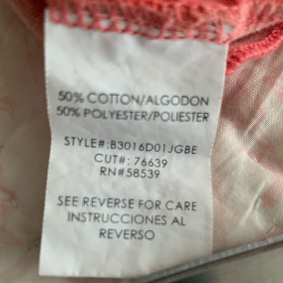 Speechless Shirt Short Sleeves Layered Look Top / Tie Back Coral Orange Girls L - Picture 15 of 15